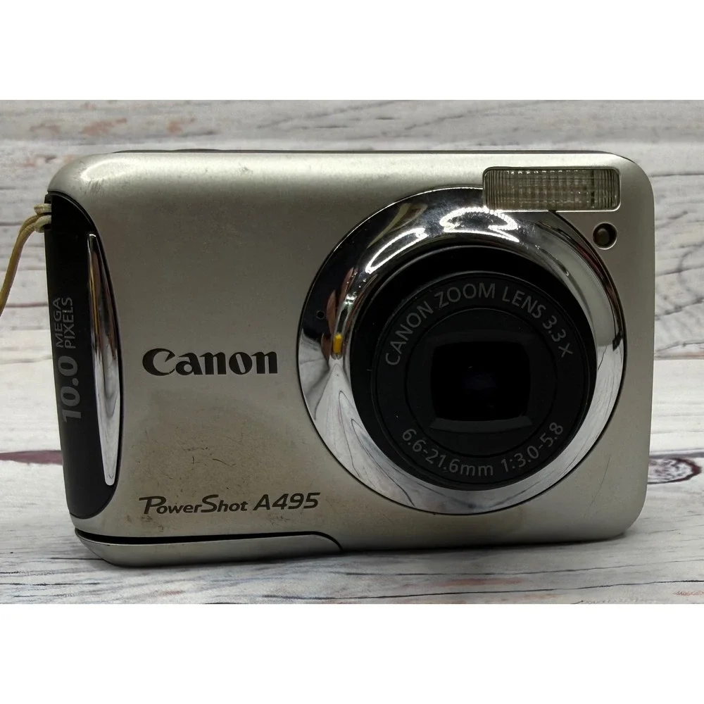 Canon PowerShot A495 Silver 10.0MP Digital Camera 3.3x Optical Zoom